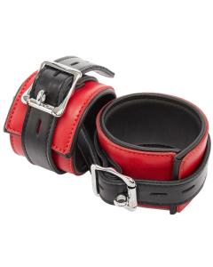 RED & BLACK ANKLE CUFFS / GEN. LEATHER