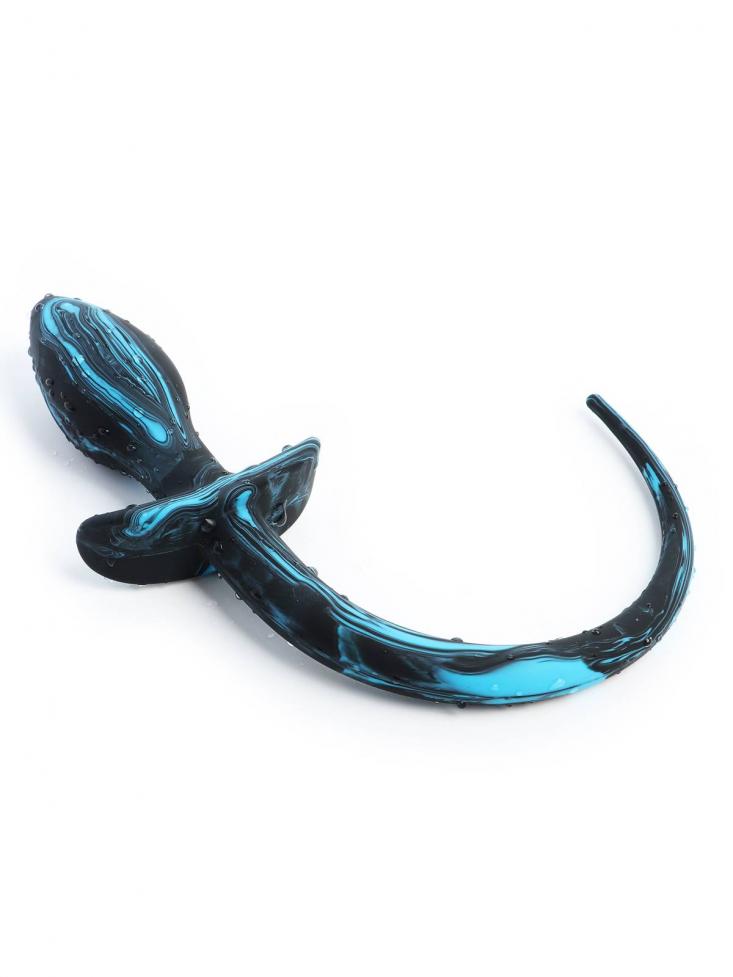 Rude Rider Little Dog Tail Plug 28 x 3 c m Black/Blue Silicone